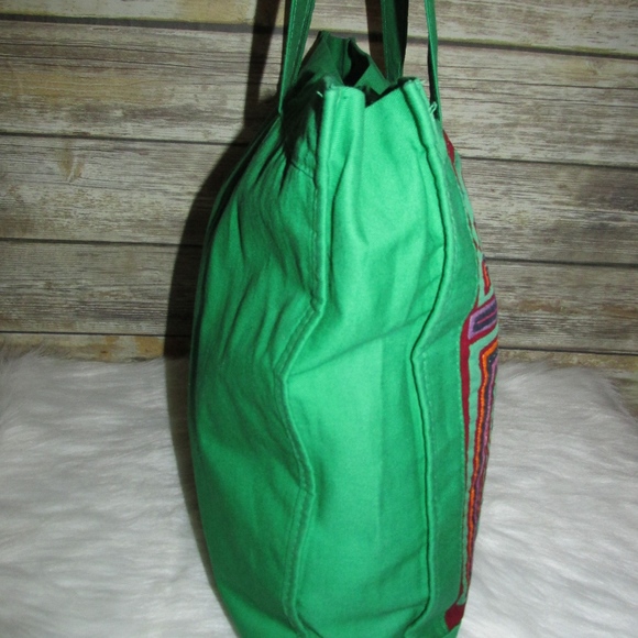 Artisan Green Canvas Tropical Bird Tote - Picture 3 of 8